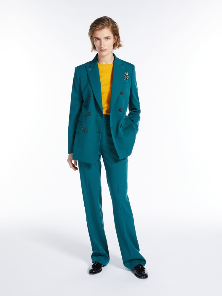 Flared trousers in wool