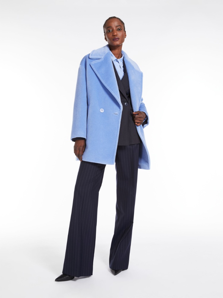 Pinstripe wool-blend blazer