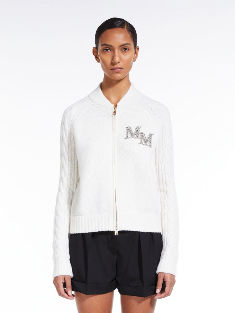 Wool and cashmere bomber jacket