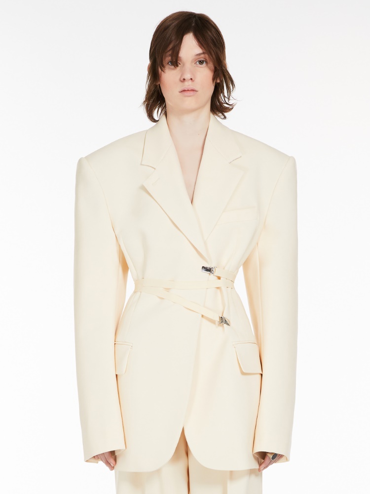 Slim-fit stretch wool blazer