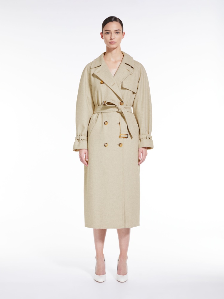 Cashmere, alpaca and camel trench coat
