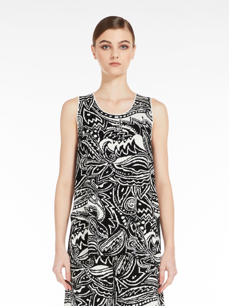 A-line top in jacquard fabric