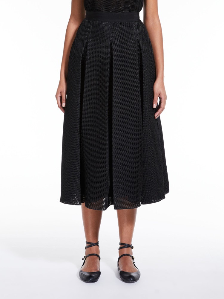 Midi skirt in mesh effect jersey