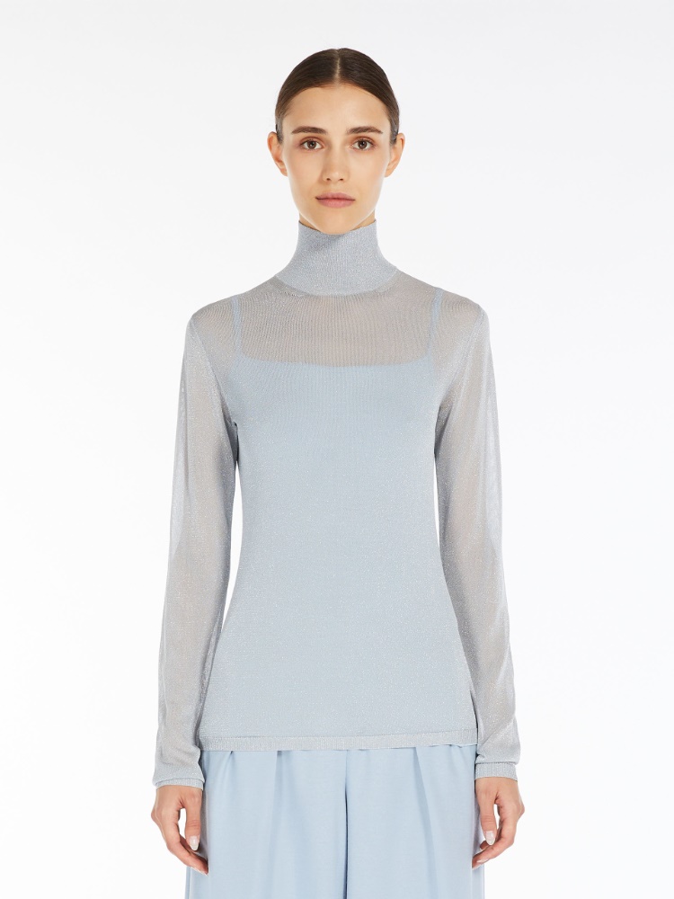 Viscose and lurex turtleneck