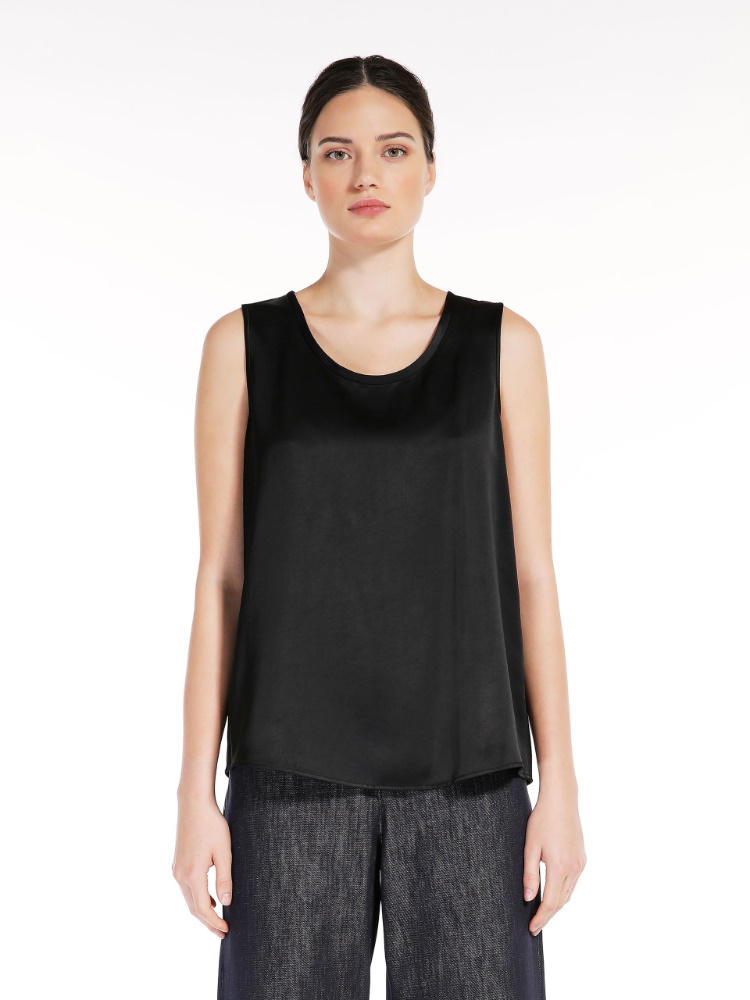 Viscose-blend satin top