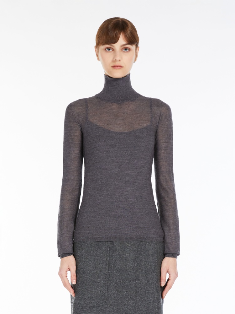 Wool gauze turtleneck