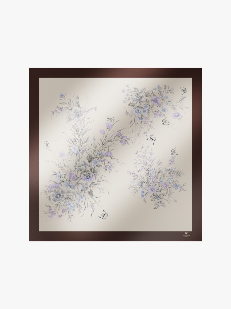 Scarf in printed silk twill