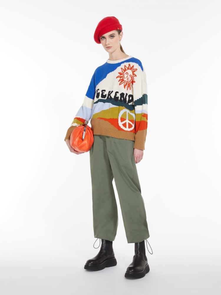 Intarsia cotton knit