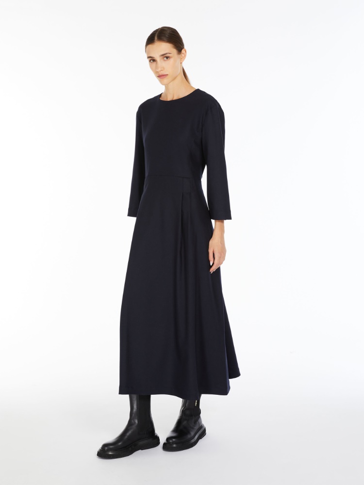 Relaxed-fit wool flannel dress