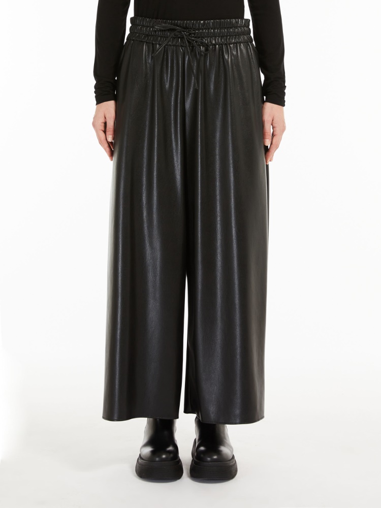 Coated jersey trousers