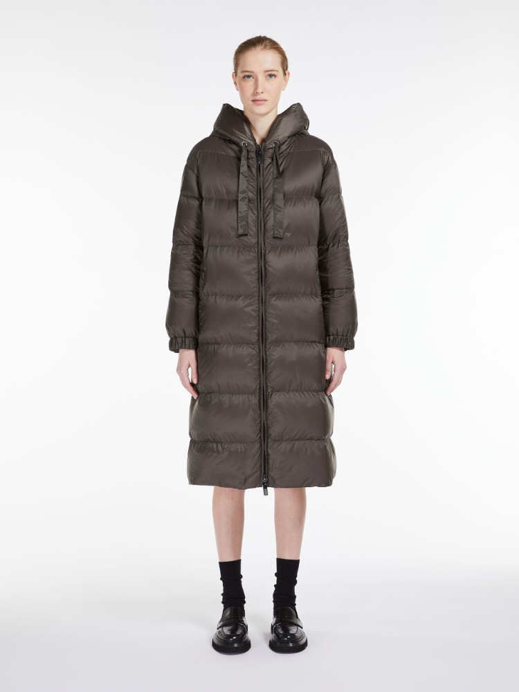 Long parka in water-resistant canvas