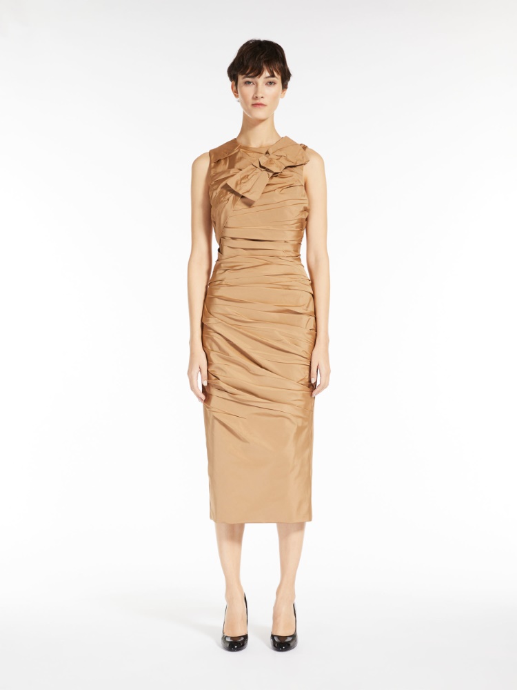 Jersey sheath dress with bow