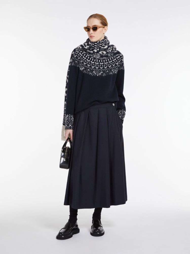 Wool, cashmere and mohair polo-neck sweater