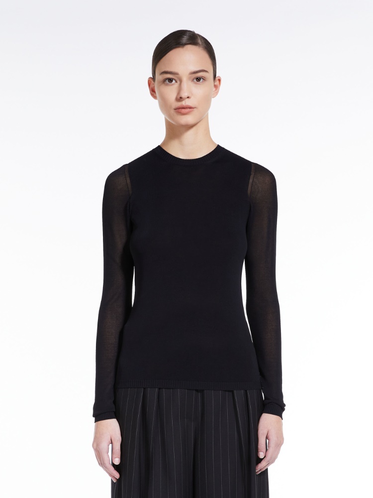 Stretch-viscose slim-fit jumper