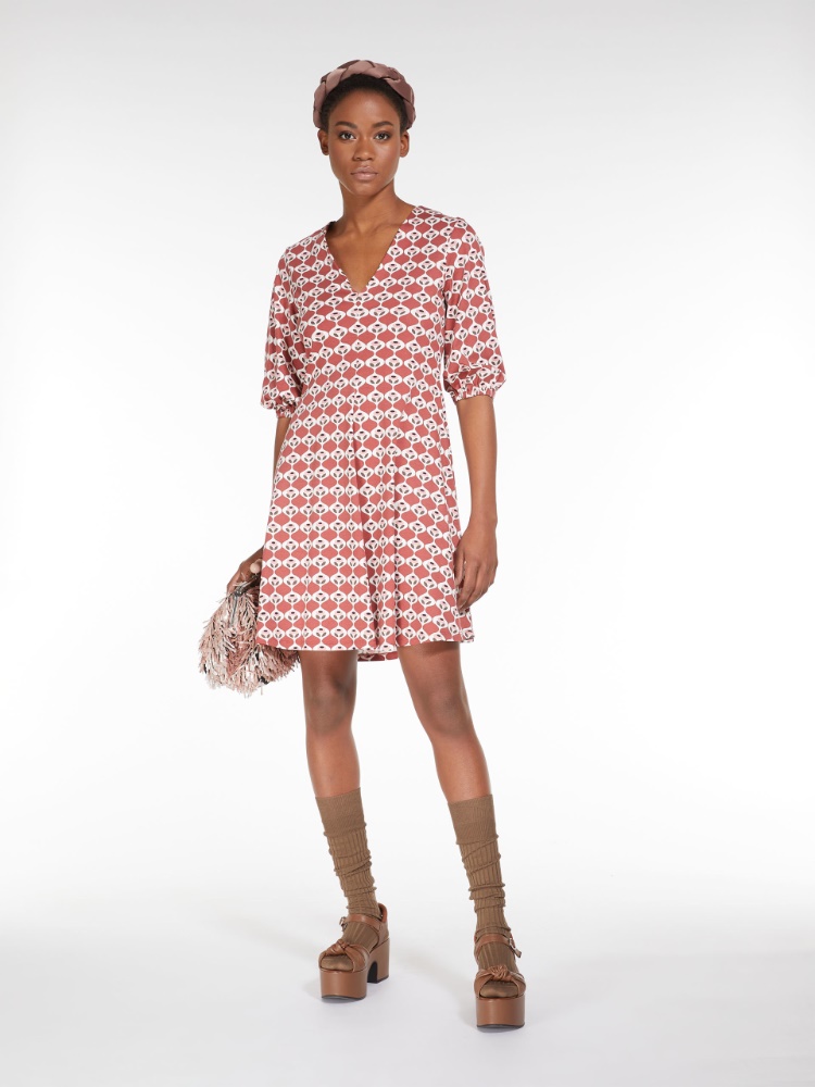 Flared dress in printed jersey