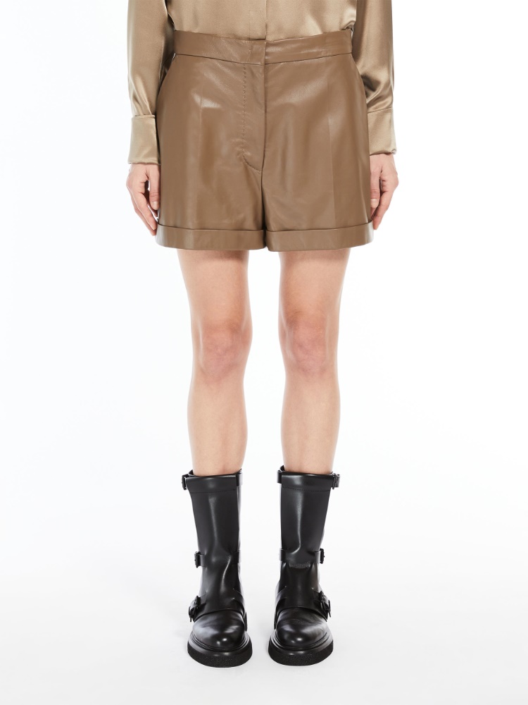 Nappa leather shorts