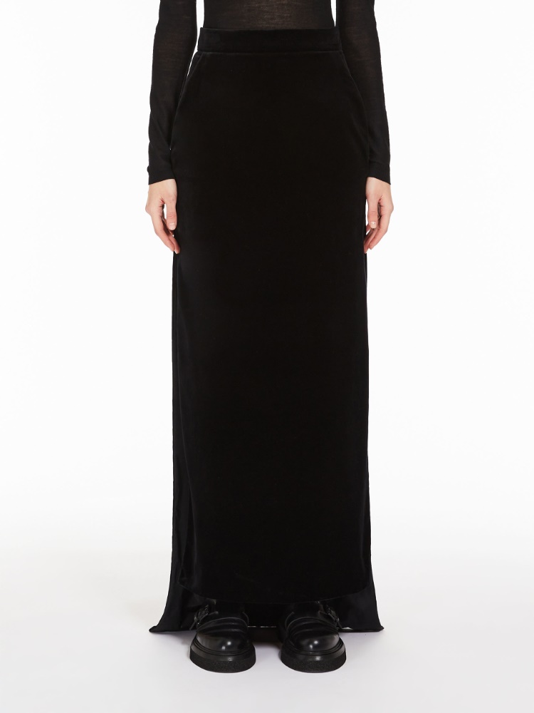 Long velvet skirt