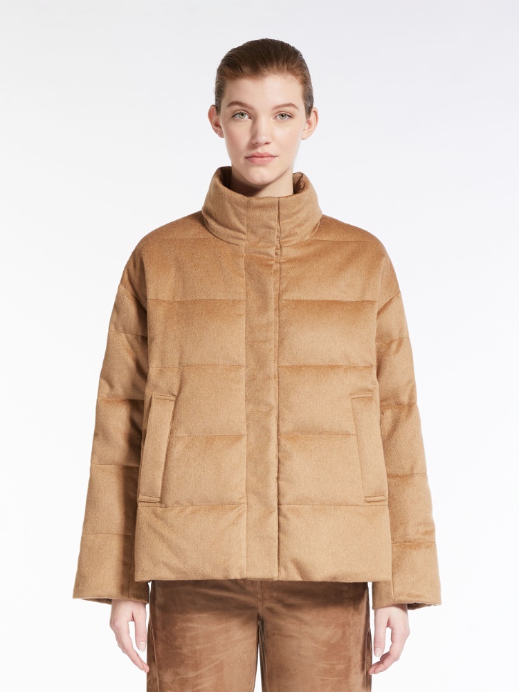 Reversible camel down jacket