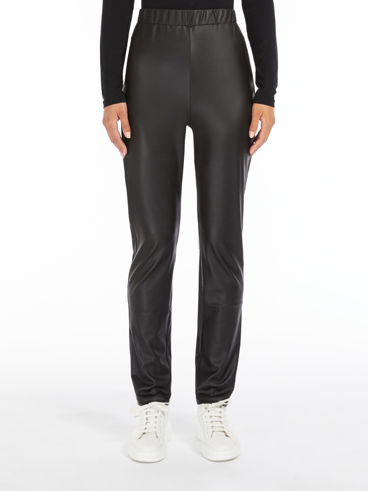 Coated jersey leggings