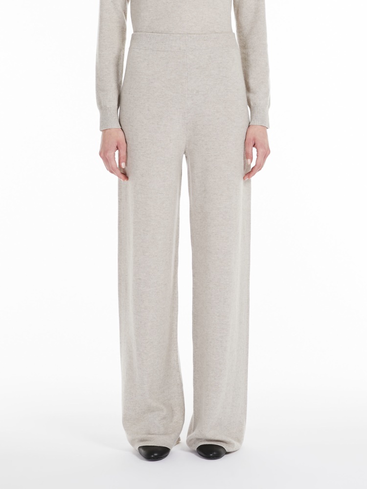 Wool and cashmere yarn trousers
