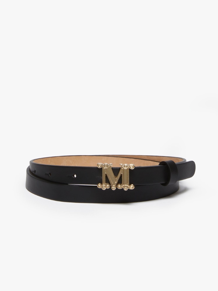 Leather monogram belt