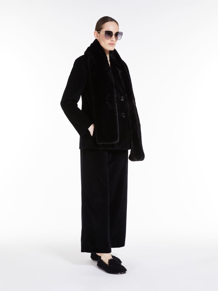 Wide-fit velvet trousers