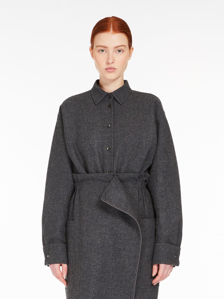 Wool and cashmere shirt jacket