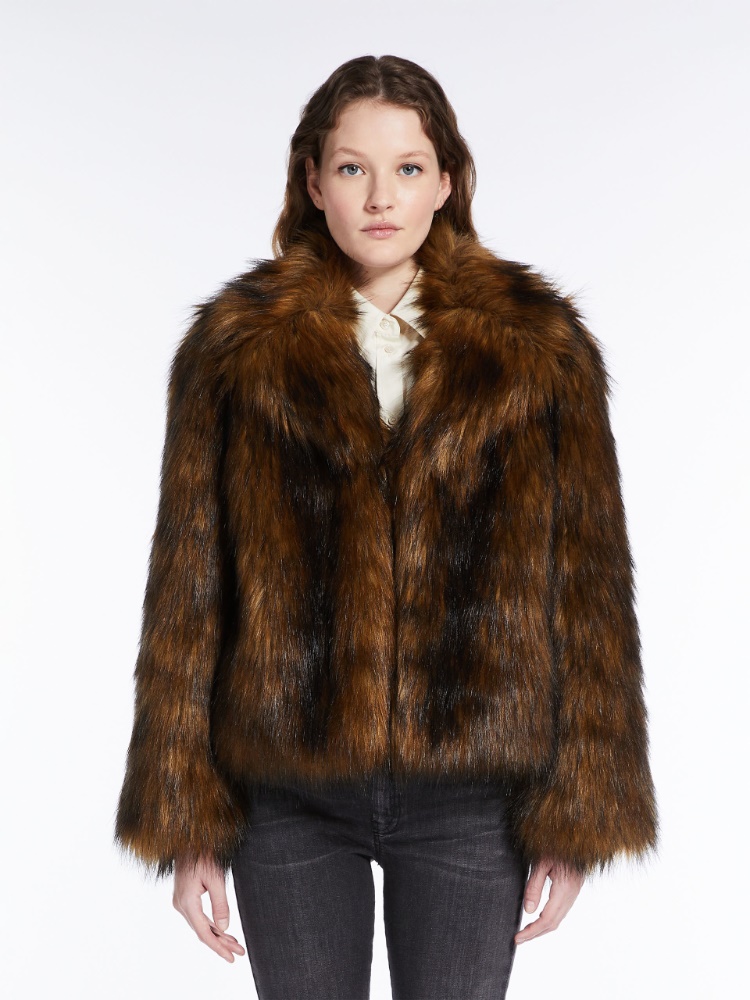 Fluffy fabric short heavy jacket