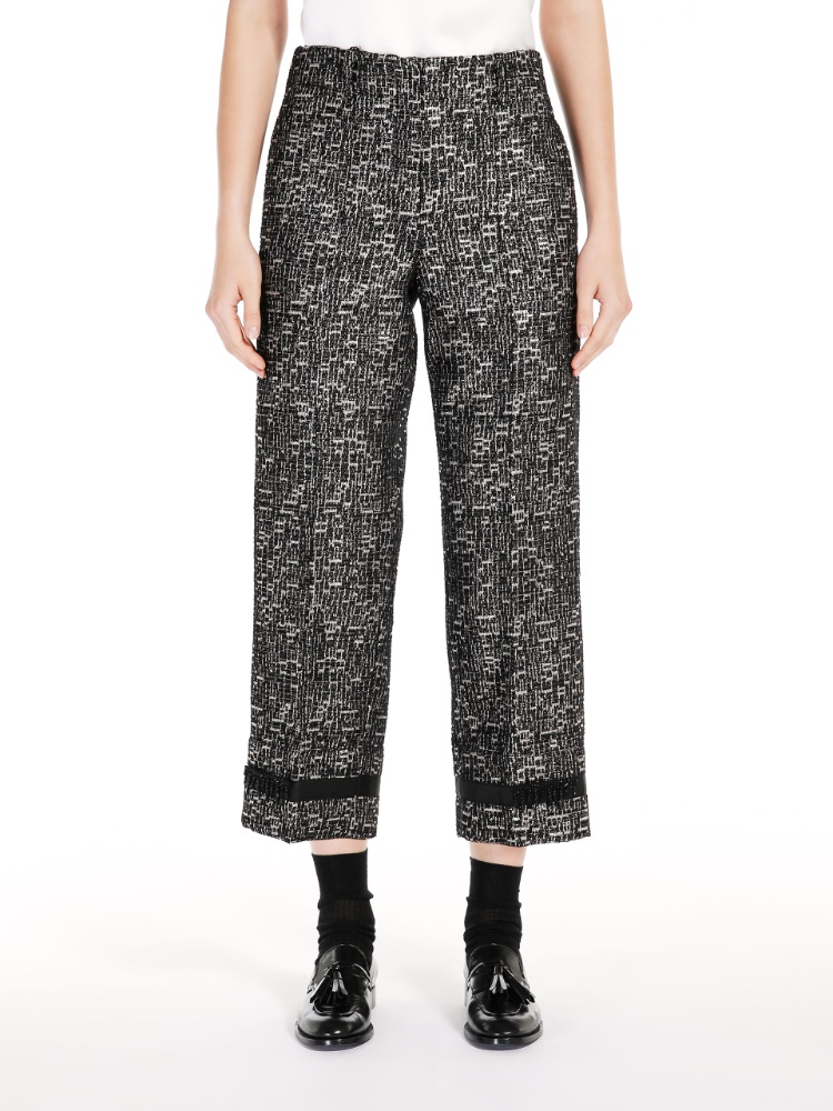 Jacquard cotton trousers