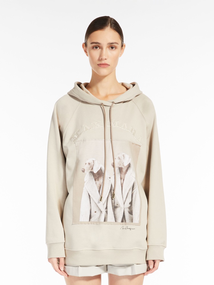 Cotton sweatshirt with Wegman print