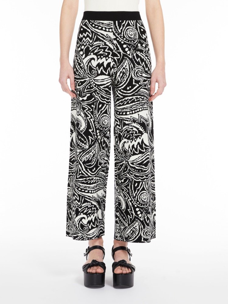 Relaxed-fit trousers in jacquard yarn