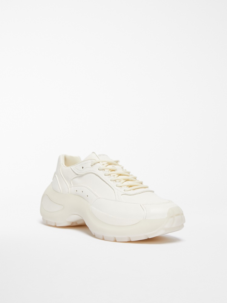 Chunky-sole leather sneakers