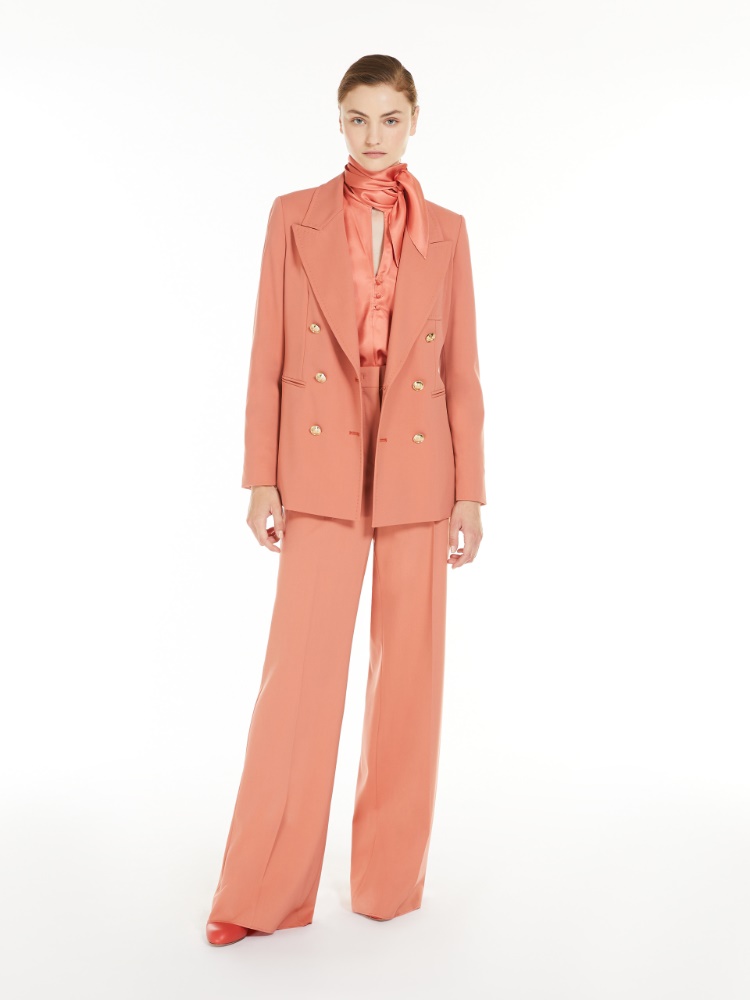 High-waisted wool trousers