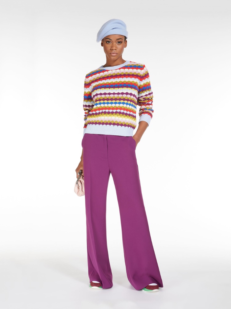 Bell bottom trousers in cady