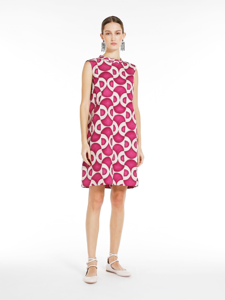 Reversible printed poplin dress