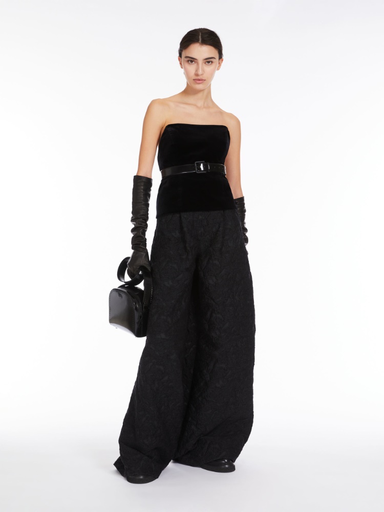 Wide jacquard trousers