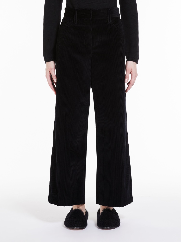 Wide-fit velvet trousers
