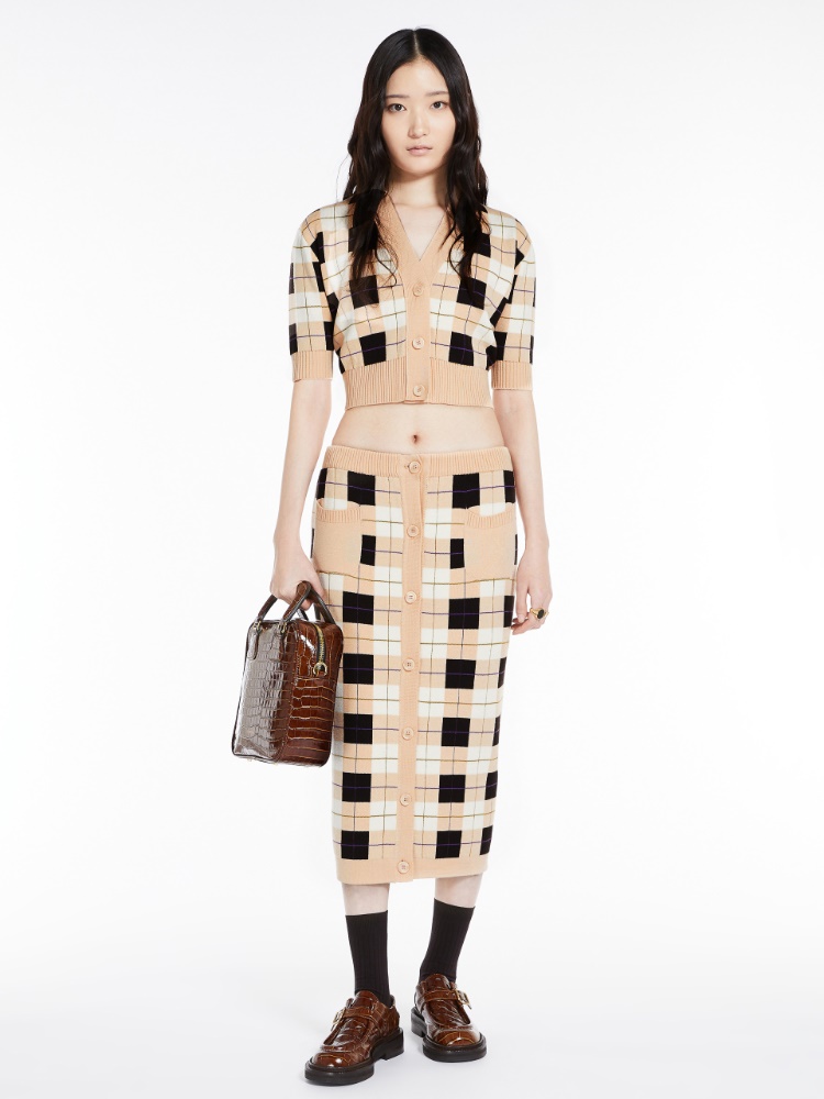 Cropped wool mini cardigan