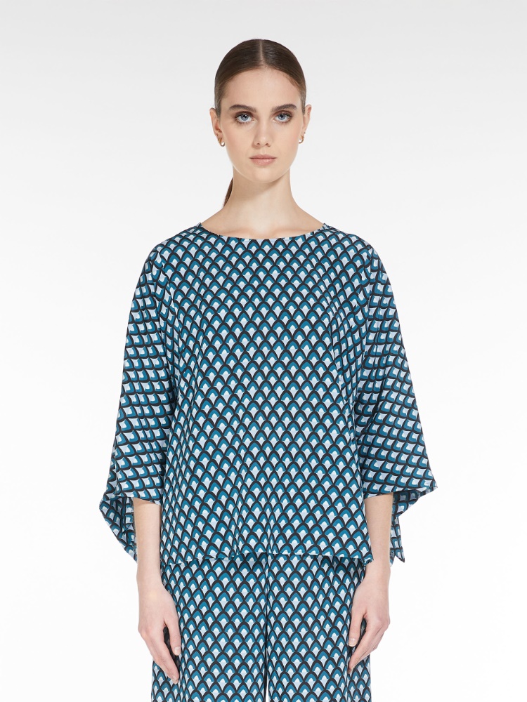 Printed silk blouse