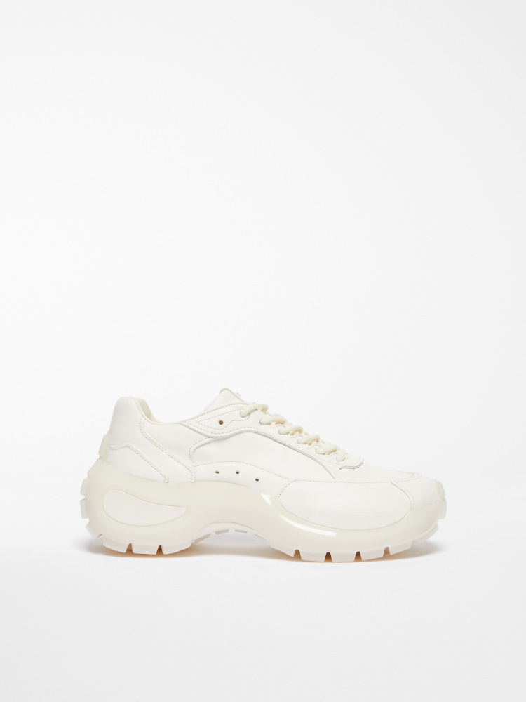 Chunky-sole leather sneakers