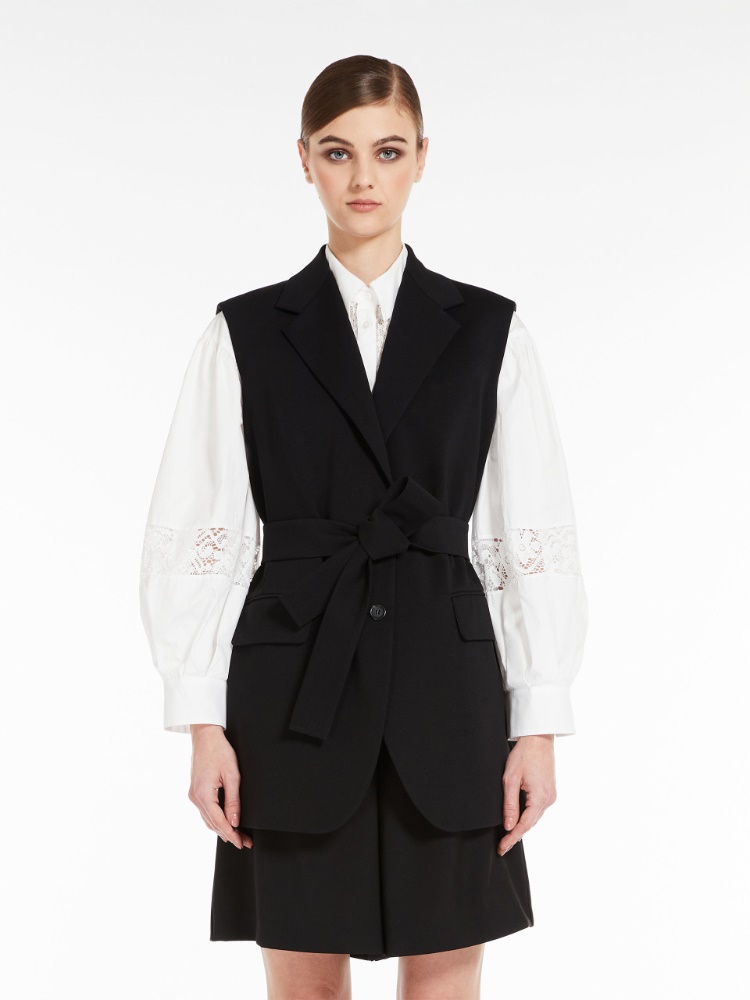 Belted jersey waistcoat