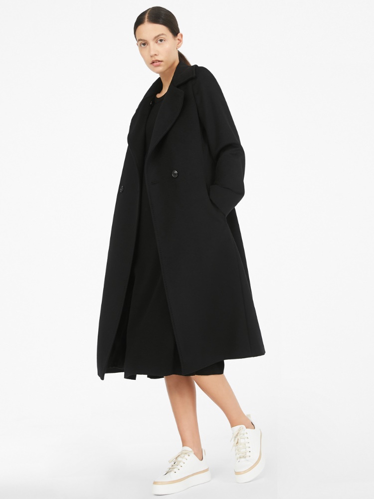 Wool robe-style coat
