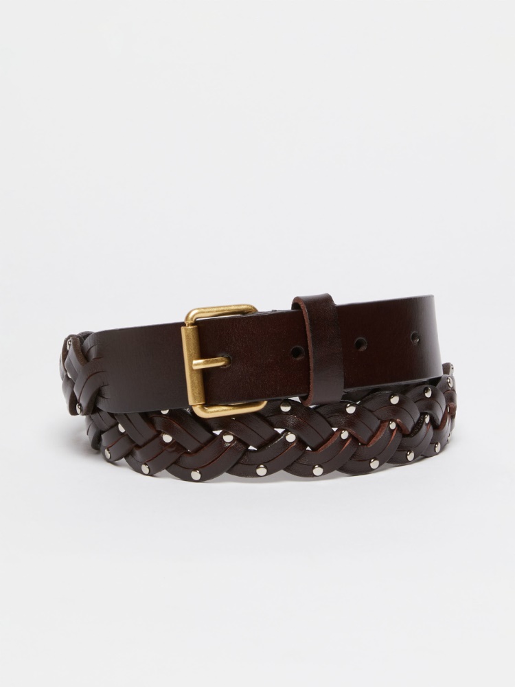 Plaited leather belt