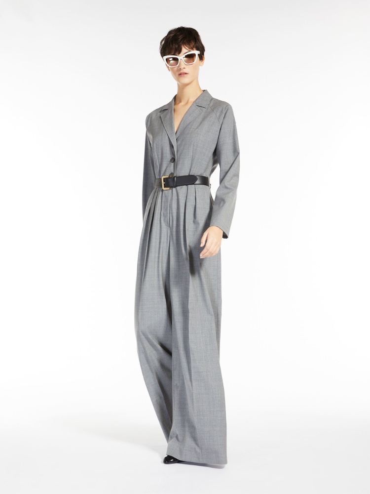 Wool shirt-style jumpsuit
