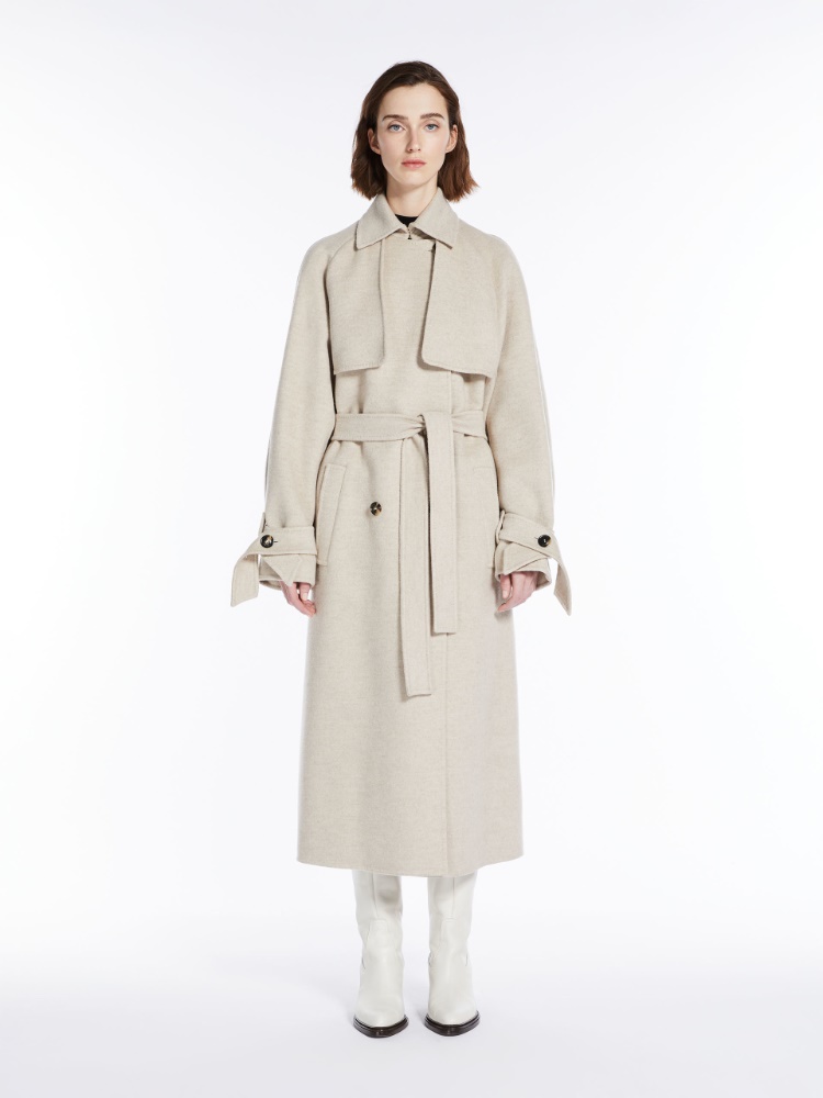 Oversized cashmere trench coat