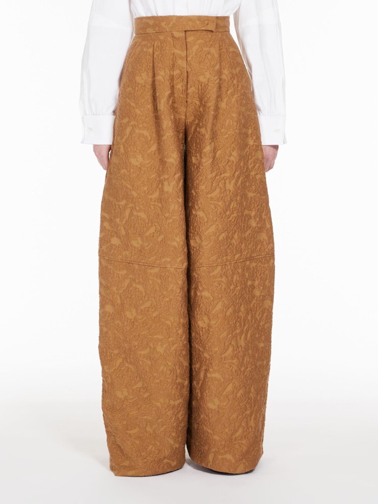 Wide trousers in brocade jacquard