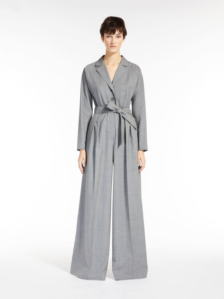 Wool shirt-style jumpsuit