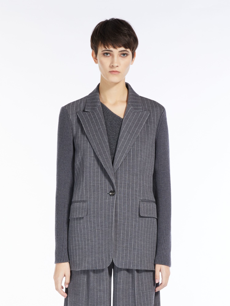 Pinstripe wool blazer