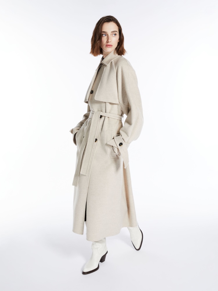 Oversized cashmere trench coat