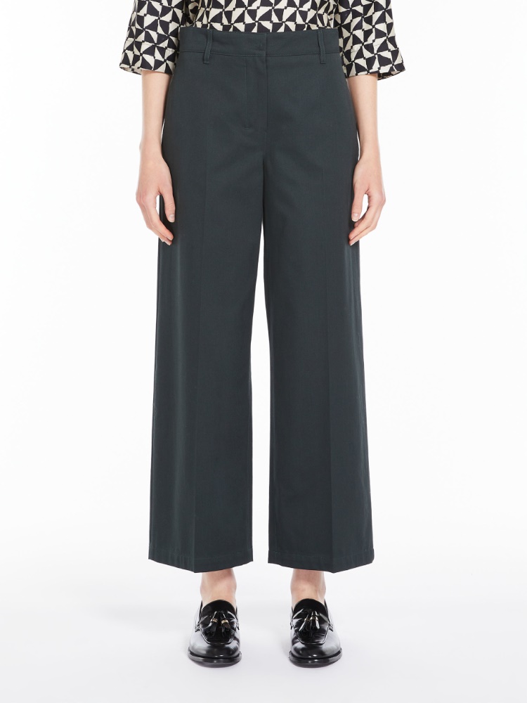 Washed gabardine trousers